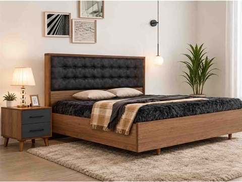 تخت دو نفره چوبی یونیک TD  3012